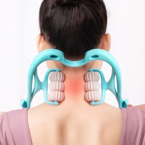 Appareil de massage manuel multifonctionnel à six rouleaux pour la nuque – Outil de massage par rouleaux pour soulager les tensions