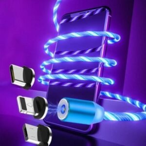 Compatible avec Apple, câble de données magnétique Flowing Light Streamer pour iPhone et Android (Type-C)