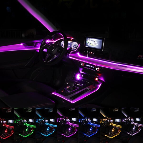Éclairage d'ambiance à fibre optique pour voiture, éclairage d'intérieur modifié, lumière froide, application « Rhythm Light »