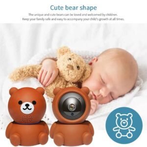 Caméra Bear 1080p, caméra IP Wi-Fi avec suivi automatique, vision nocturne infrarouge, caméra de sécurité domestique