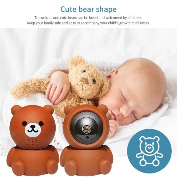 Caméra Bear 1080p, caméra IP Wi-Fi avec suivi automatique, vision nocturne infrarouge, caméra de sécurité domestique