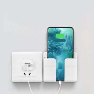 Support de rangement pour recharger les téléphones portables – Boîte de rangement adhésive sans perforation