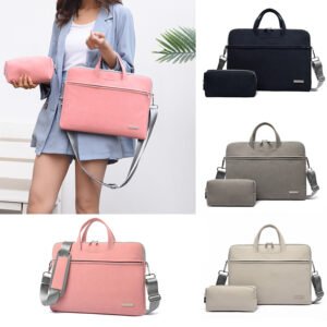 Sacoche pour ordinateur portable en simili cuir pour femme, étui de transport pour ordinateur portable, mallette pour MacBook Air 13,3, 14 et 15,6 pouces, sacs à main pour homme, sac à bandoulière avec compartiment pour souris