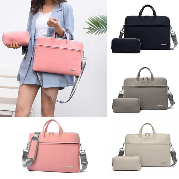 Sacoche pour ordinateur portable en simili cuir pour femme, étui de transport pour ordinateur portable, mallette pour MacBook Air 13,3, 14 et 15,6 pouces, sacs à main pour homme, sac à bandoulière avec compartiment pour souris