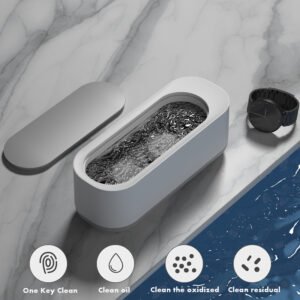 Machine de nettoyage à ultrasons – Nettoyeur à vibrations haute fréquence pour bijoux, lunettes, montres, bagues et prothèses dentaires