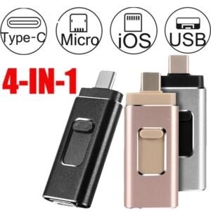 Compatible avec Apple, clé USB Type-C 4-en-1 pour iPhone et Android