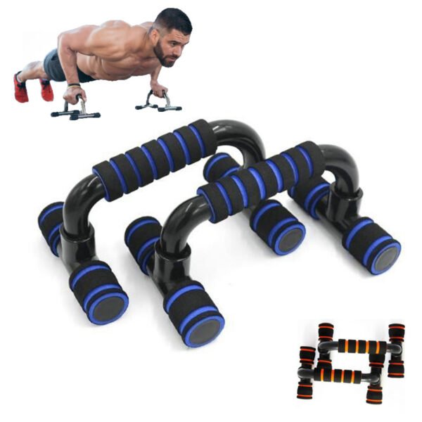Support de pompes en forme de H avec poignées en éponge en ABS – Barre d'entraînement pour les pectoraux – Accessoire de fitness