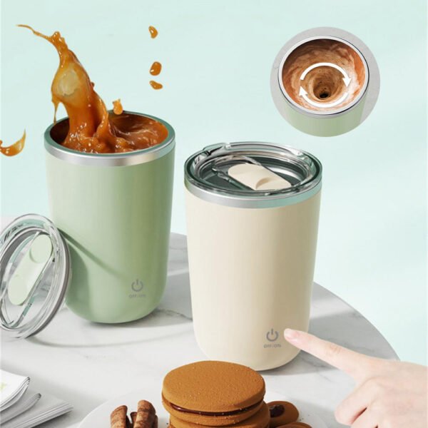 Tasse automatique de 350 ml à agitation automatique – Tasse pour mélanger café, lait et jus – Tasse électrique en acier inoxydable à rotation automatique – Tasse à agitation magnétique – Gadgets de cuisine