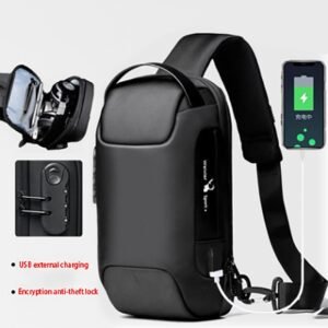 Sac USB imperméable antivol pour homme – Sac à bandoulière de type Oxford, sac à bandoulière, sac à dos, sac de voyage compact, sac de poitrine multifonction