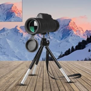 Compatible avec Apple, télescope monoculaire à zoom avec boussole, fixation pour téléphone et trépied