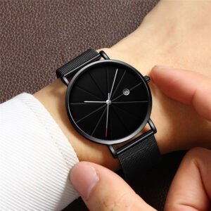 Montre-bracelet pour homme, simple, avec calendrier, design créatif, à quartz et étanche