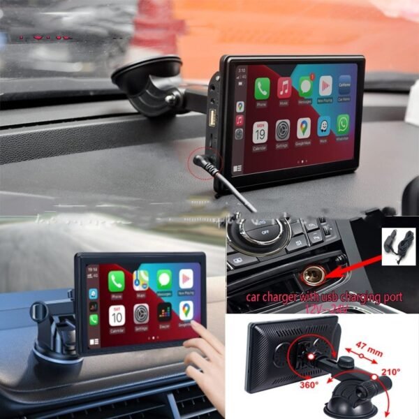 Écran intelligent IPS portable pour voiture, écran de projection sans fil, CarPlay, Android Auto
