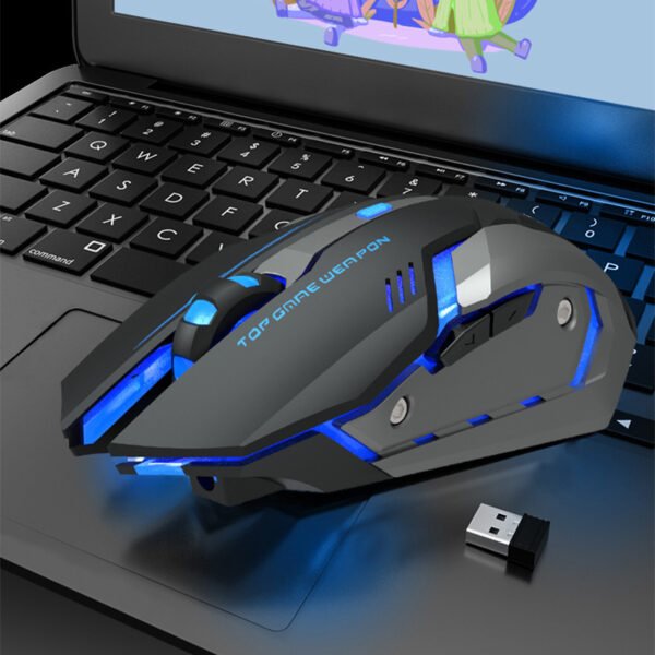 Souris de jeu silencieuse à recharge sans fil Machinery