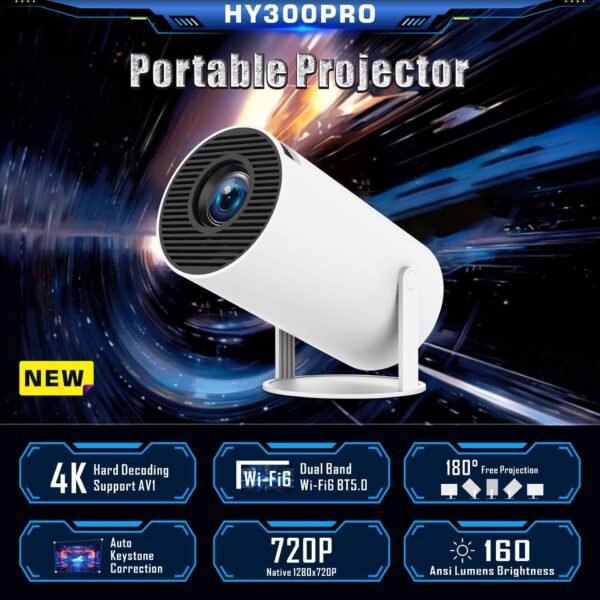 Projecteur HY300 Pro : petit projecteur portable pour home cinéma et divertissement