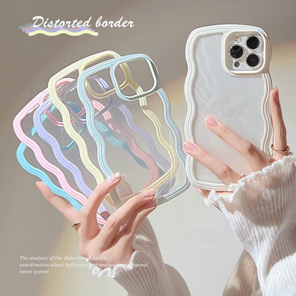 Coque de téléphone portable « Wave Border » : couleur unie, style simple, teintes acidulées